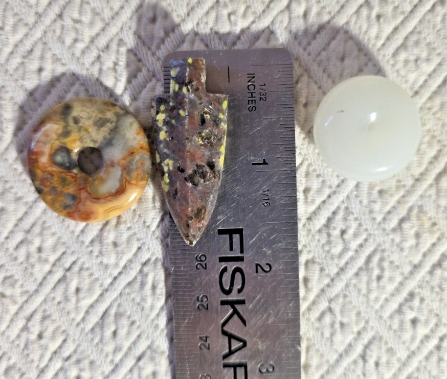 Polished Rock Stone With Small Holes to make Jewelry Set Of 15