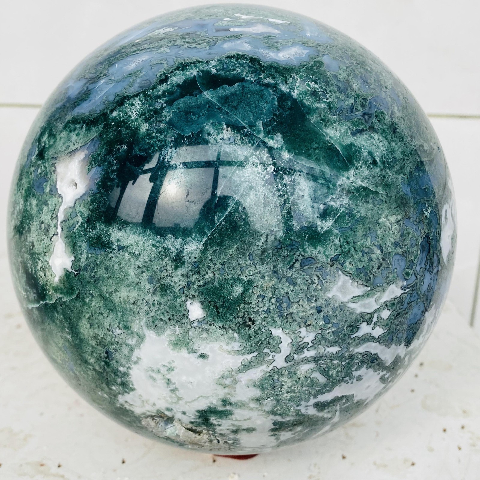 Natural water grass agate sphere crystal ball quartz energy 4820g