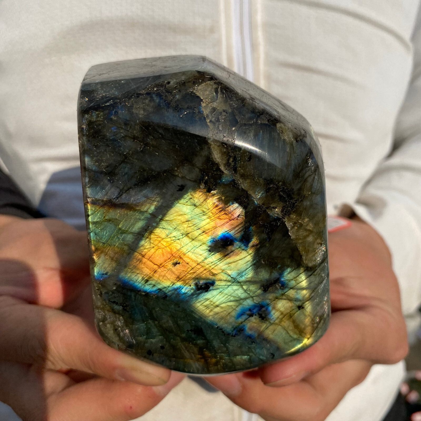 1.8lb Natural Gorgeous Labradorite Quartz Crystal Stone Specimen Healing