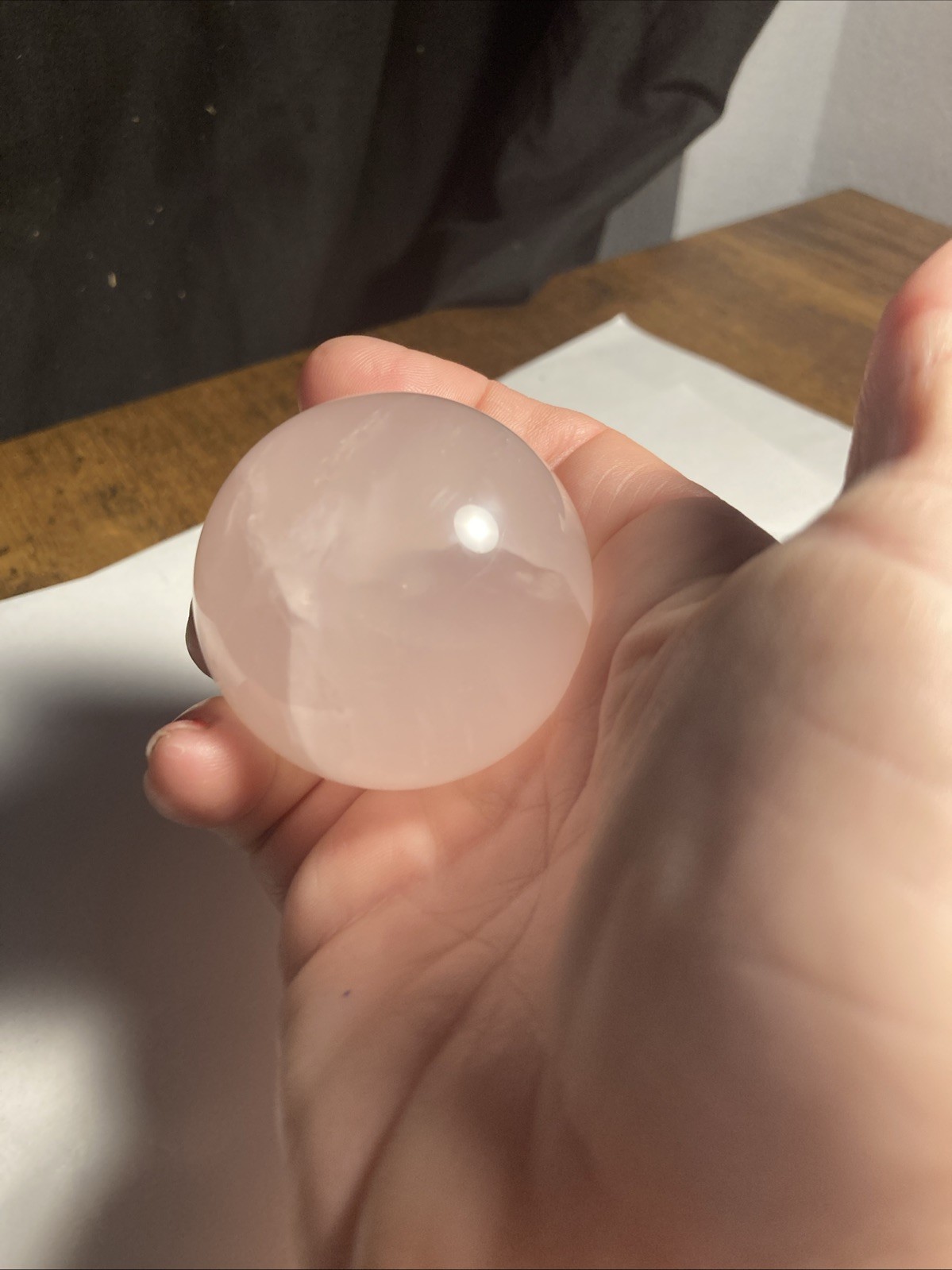 Madagascar Pink Rose, Quartz, Crystal Spear Orb Polished Crystal Ball Stone