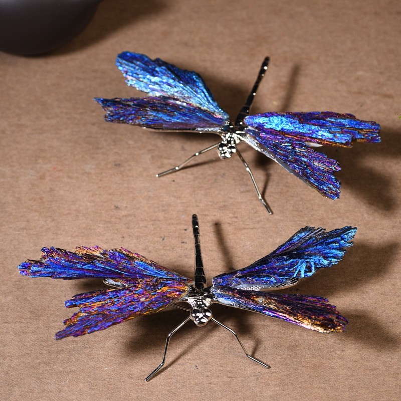 Rainbow Titanium Aura Dragonfly Healing – 3 ” Crystal Animal Statue Home Decor