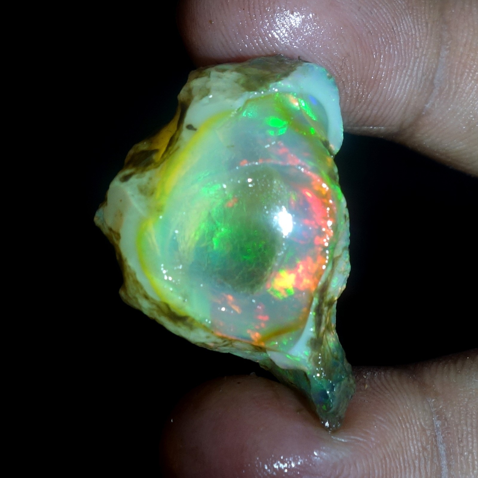 AA+ Ethiopian Oli Opal Rough Entreated Welo Opal Multi Fire Color Flash 59.10Cts