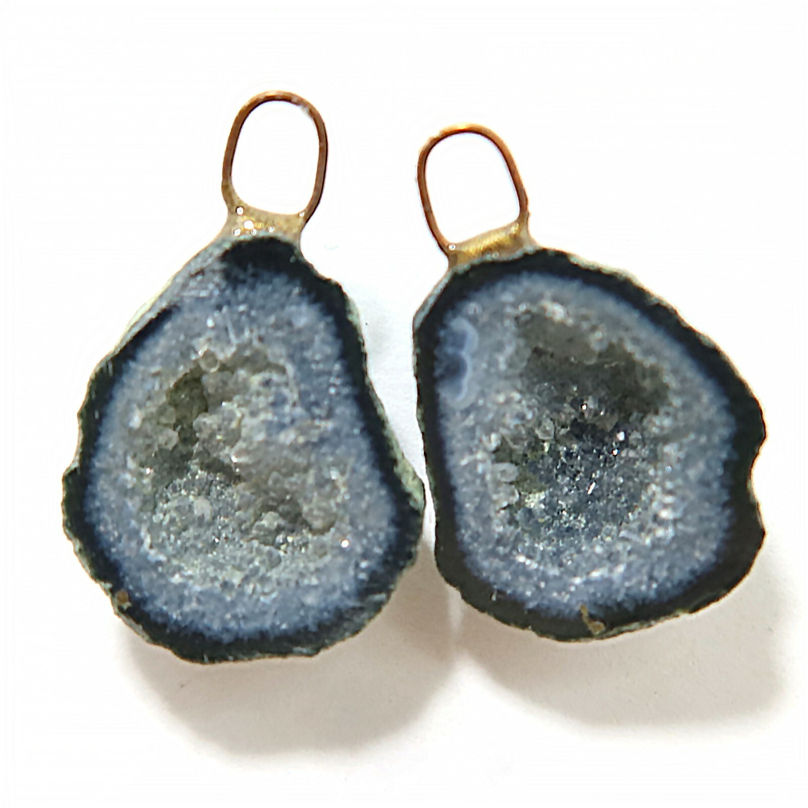 Distressed Tabasco – Tiny Mexican Geode Polished Halves with Ring TABD64