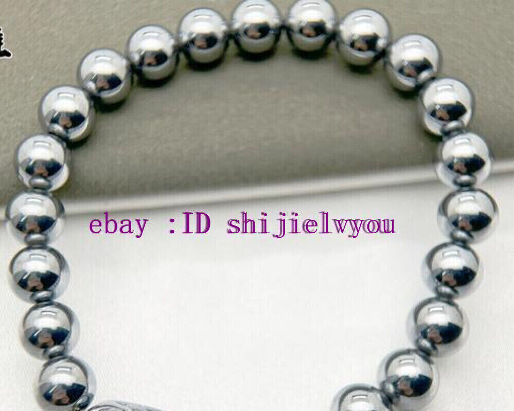 Natural Terahertz Wave Energy Round beads Cat Claws Healing Stretch Bracelet 8mm