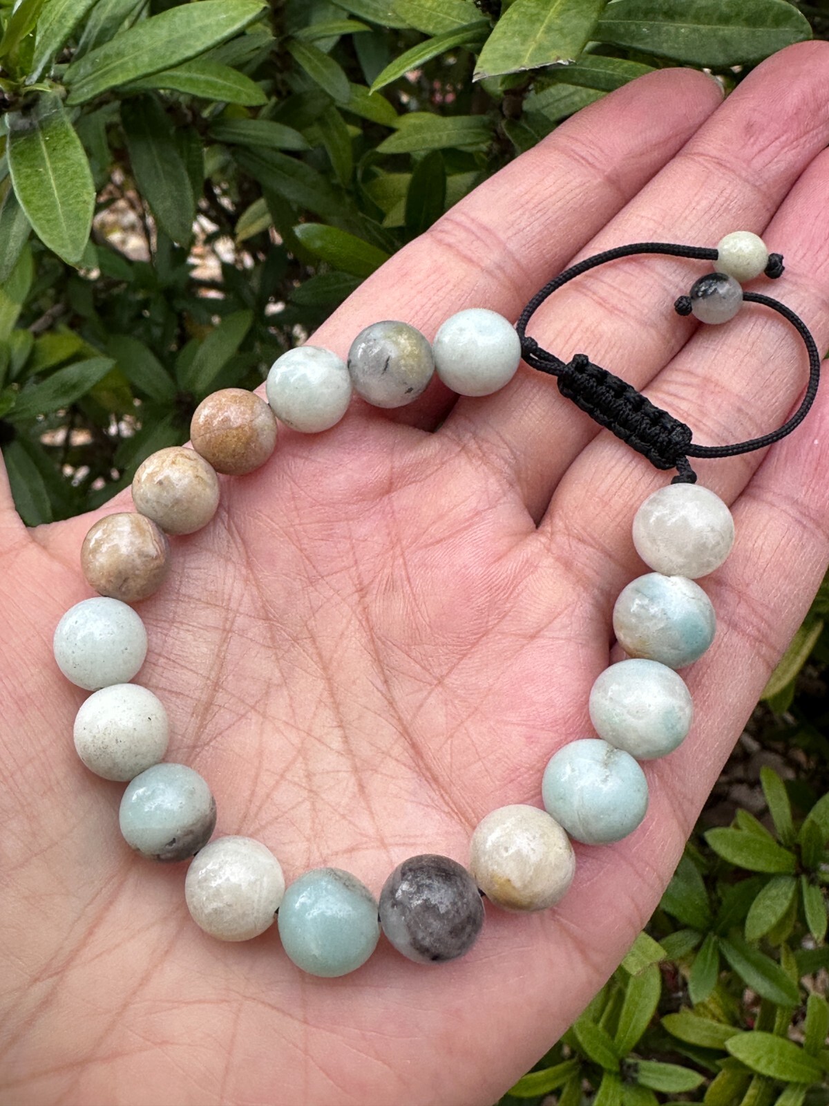 Grade A++ Amazonite Mixed Crystal Bead Adjustable Bracelet 10mm, Wholesale Lot