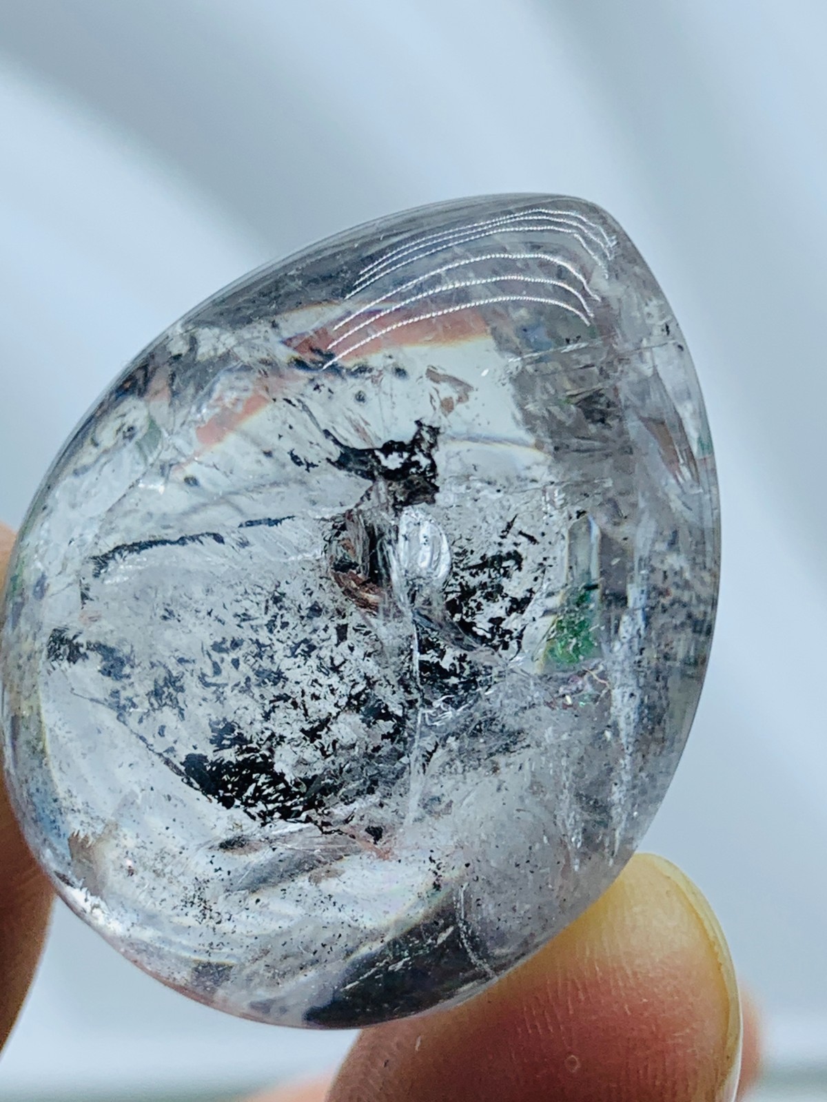 Natural Herkimer Diamond Enhydro Crystal Cluster&big moving water drop 21g 34MM