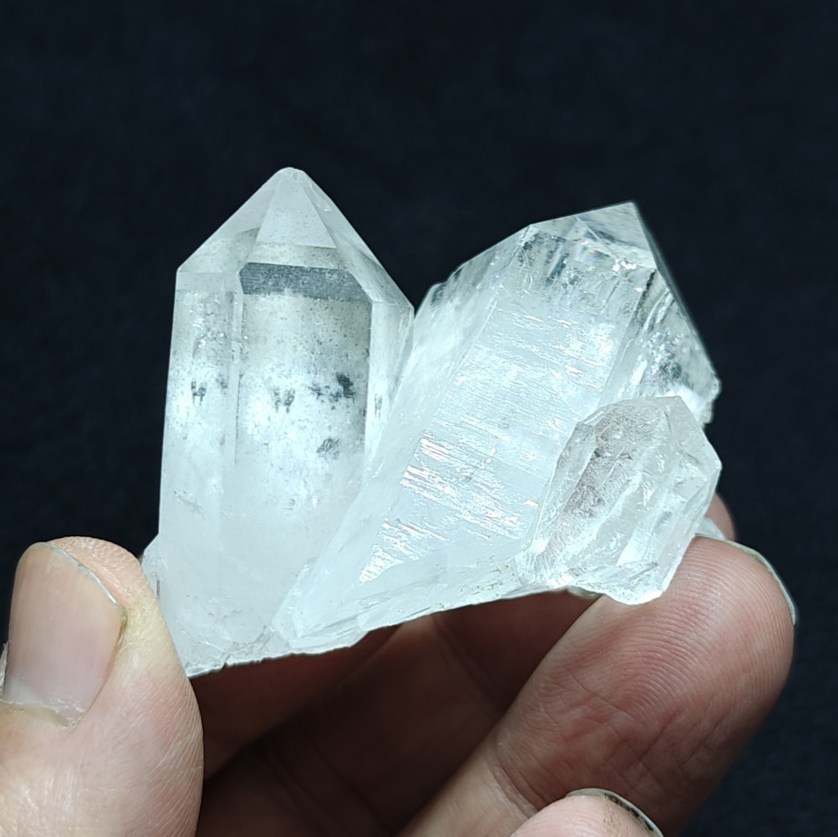 Twin Clear Quartz Formation Interconnected Crystals 76 grams