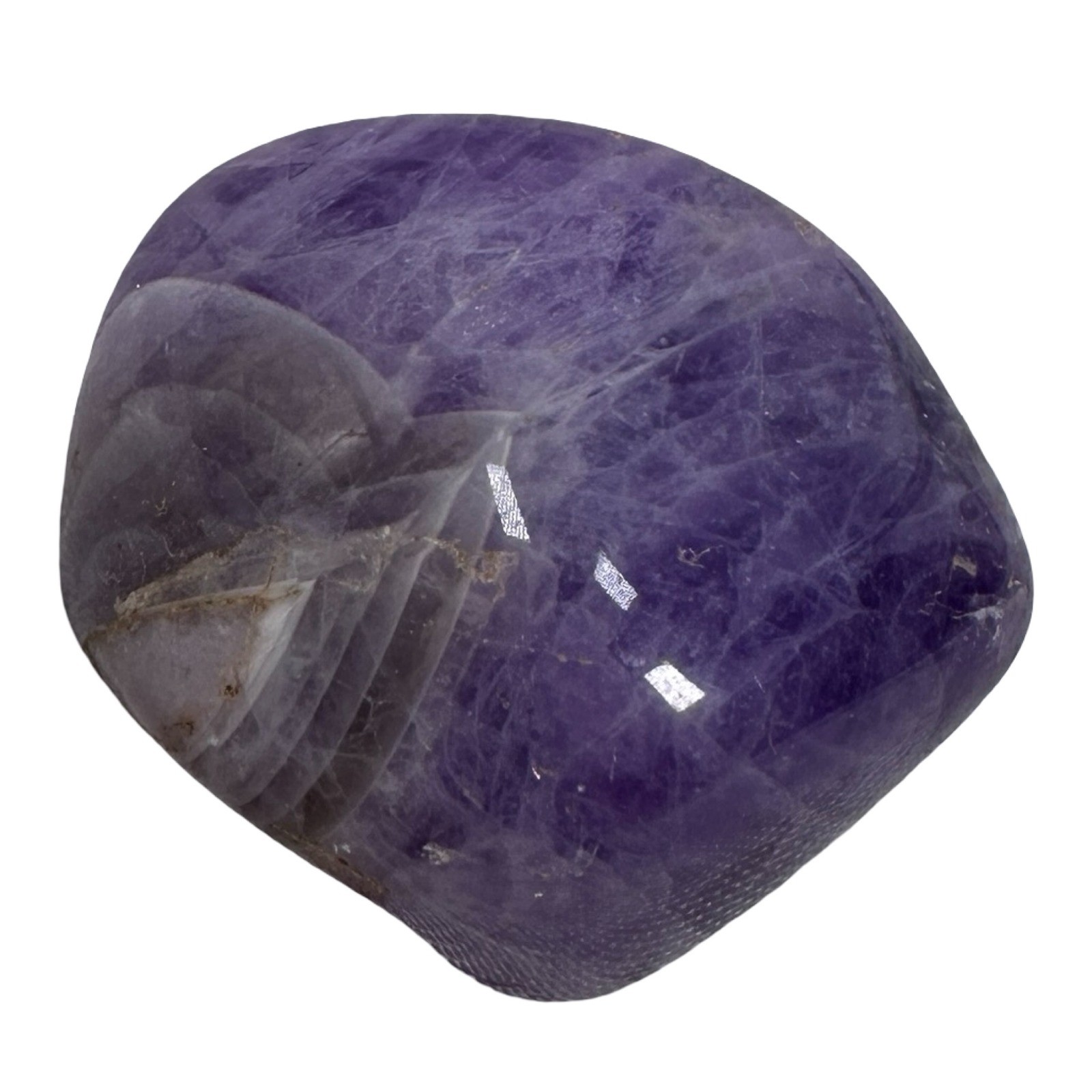 Natural Purple Amethyst Crystal Set Tumbled Pocket Stone and Raw Cluster Gray