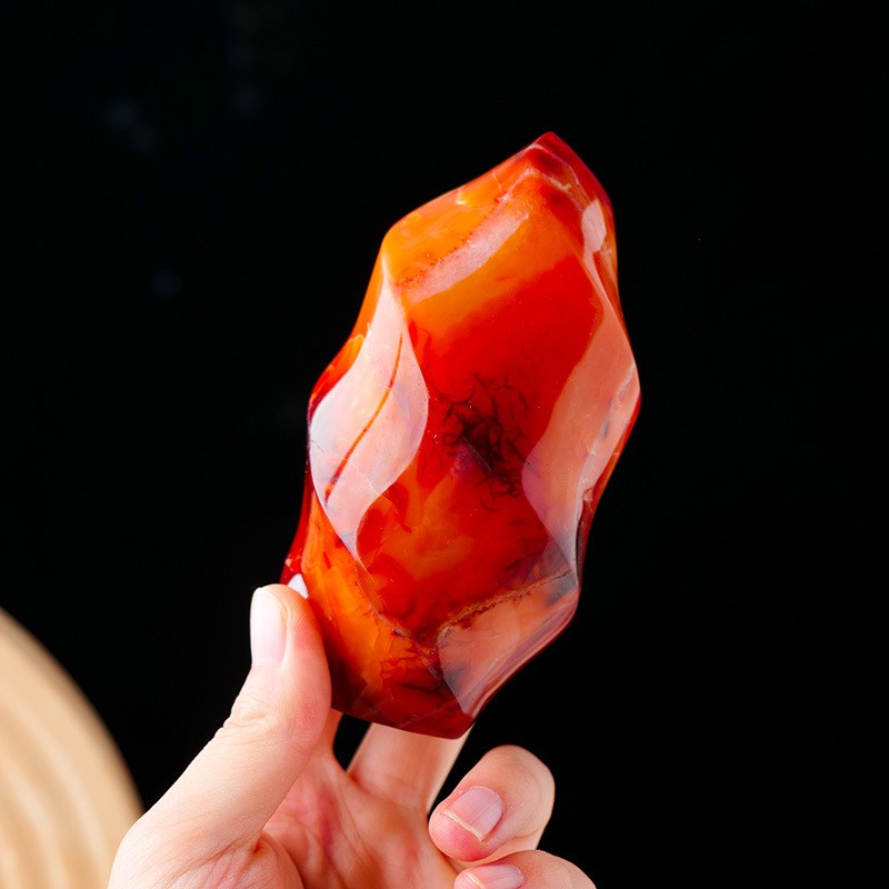 Natural Red Agate Flame Carving Carnelian Tower Healing Crystal Collector Gifts