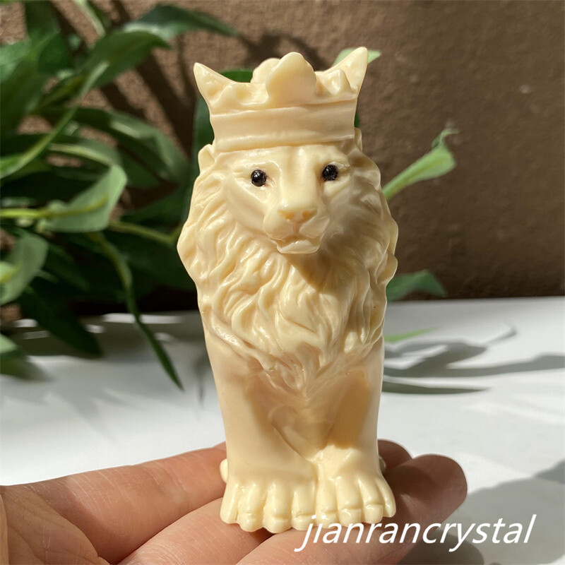 3” Natural Plant Fruit Lion Hand Carved Decoration Skull Gift Reiki Healing 1pc