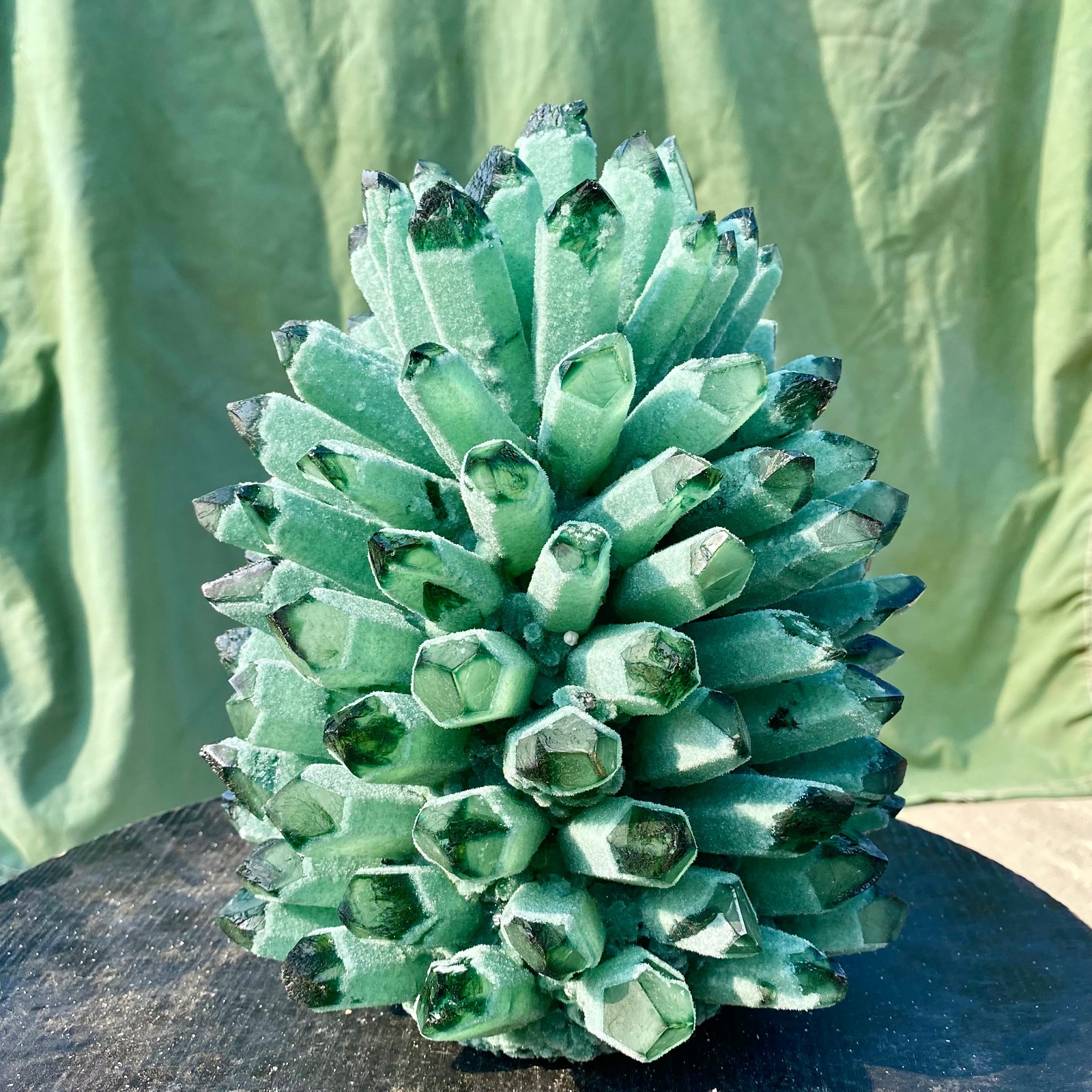 18LB New find green phantom quartz crystal cluster mineral specimen