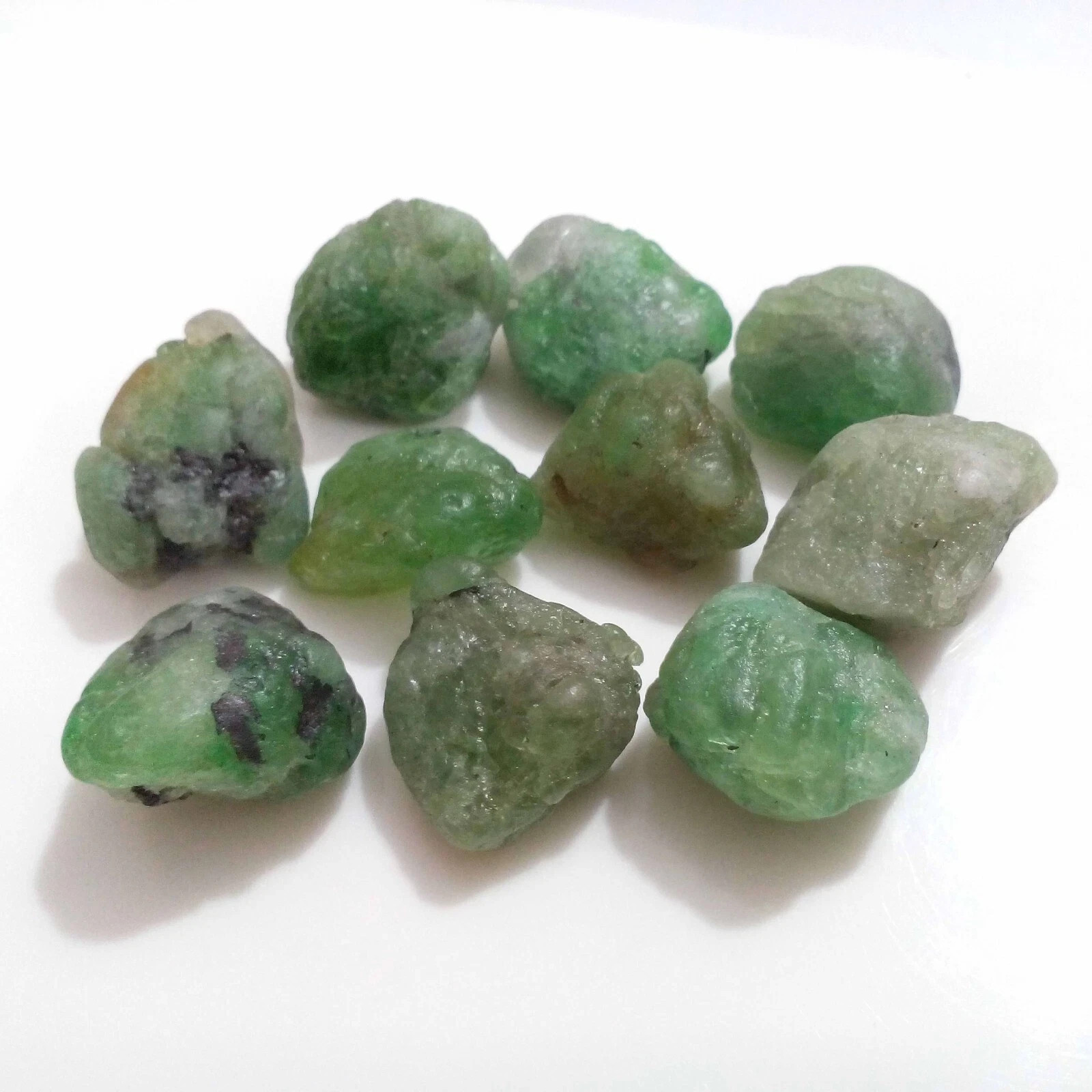 Attractive Earth Mind Tsavorite Green Garnet 10 Pcs Size 16-20 MM Rough Jewelry