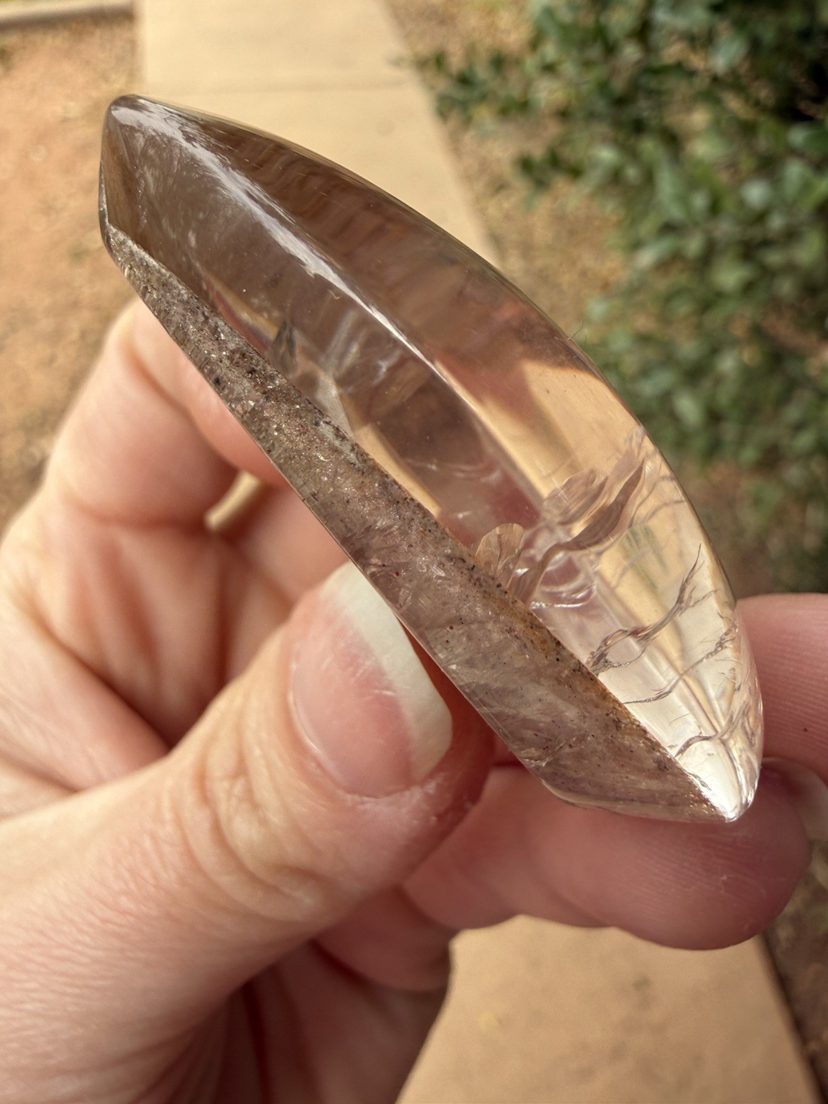 Garden Quartz Teardrop Cabochon Loose Gemstone Lodolite Crystal Cab 2in 51mm