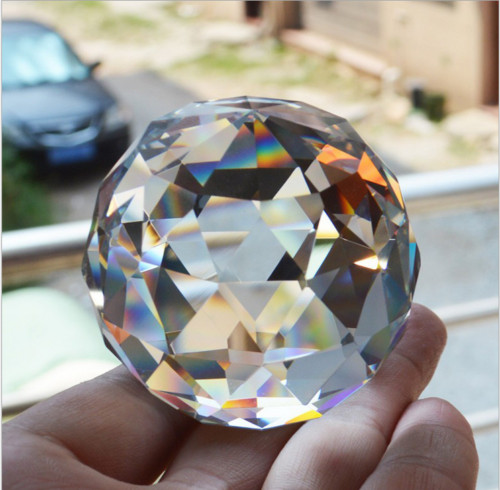50mm-200mm Cut Crystal Sphere Prisms Glass Ball Faceted Gazing Suncatcher Crafts