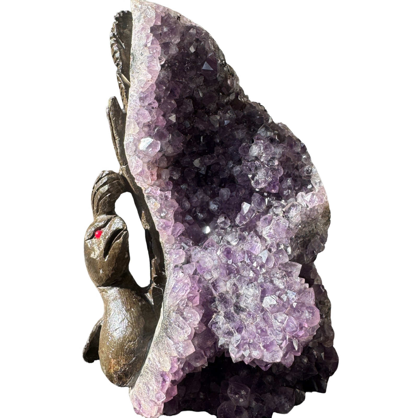 Violet Majesty: A Natural Amethyst Peacock Cluster, Free Shipping, Art of Earth