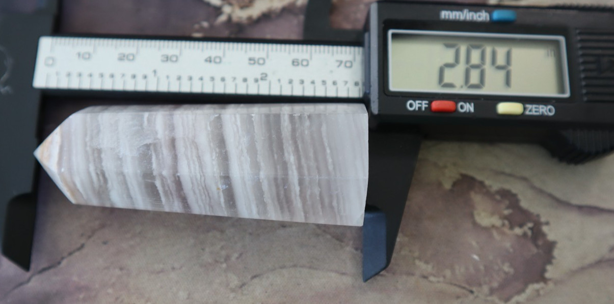 SILKY FLUORITE POINT 2.84 INCHES TALL/ 81.1 GRAMS