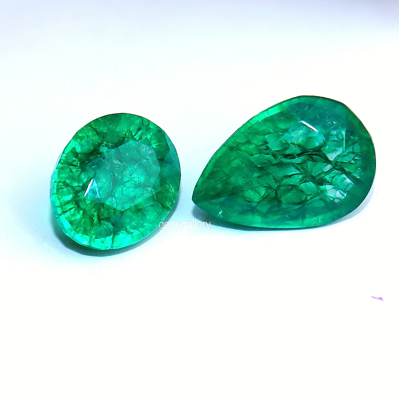 Natural Emerald 26.05 Ct Pear&Oval Shape 2 Pieces Loose Gemstones Certified