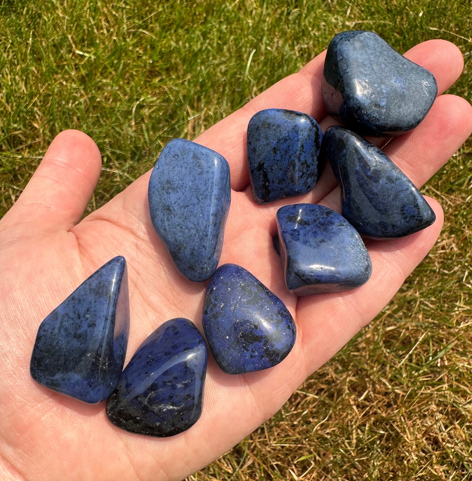 Dumortierite Tumbled Stone – Grade AA, Natural Dumortierite from Mozambique