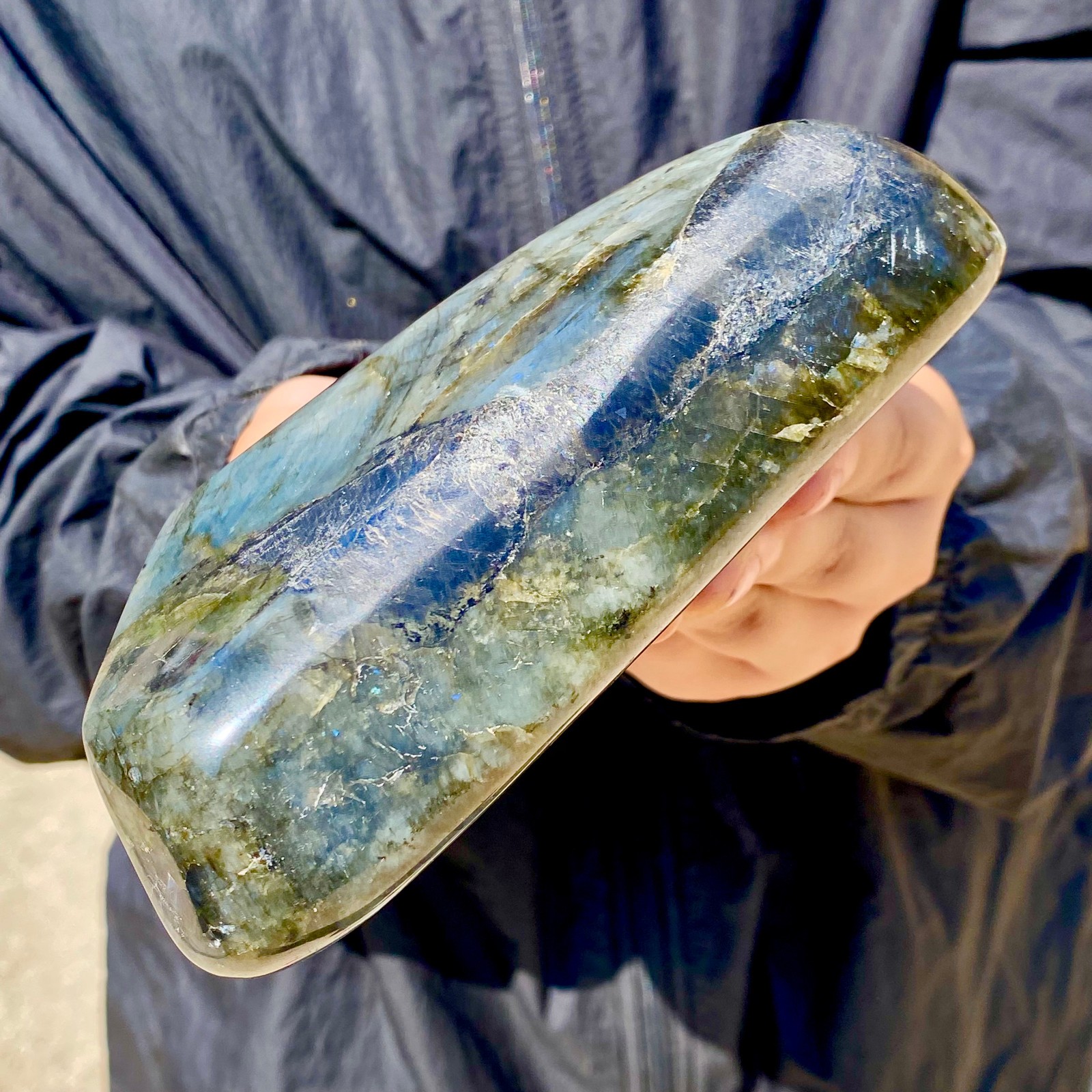 1.73LB Natural elongated stone Madagascar polished crystal healing stone