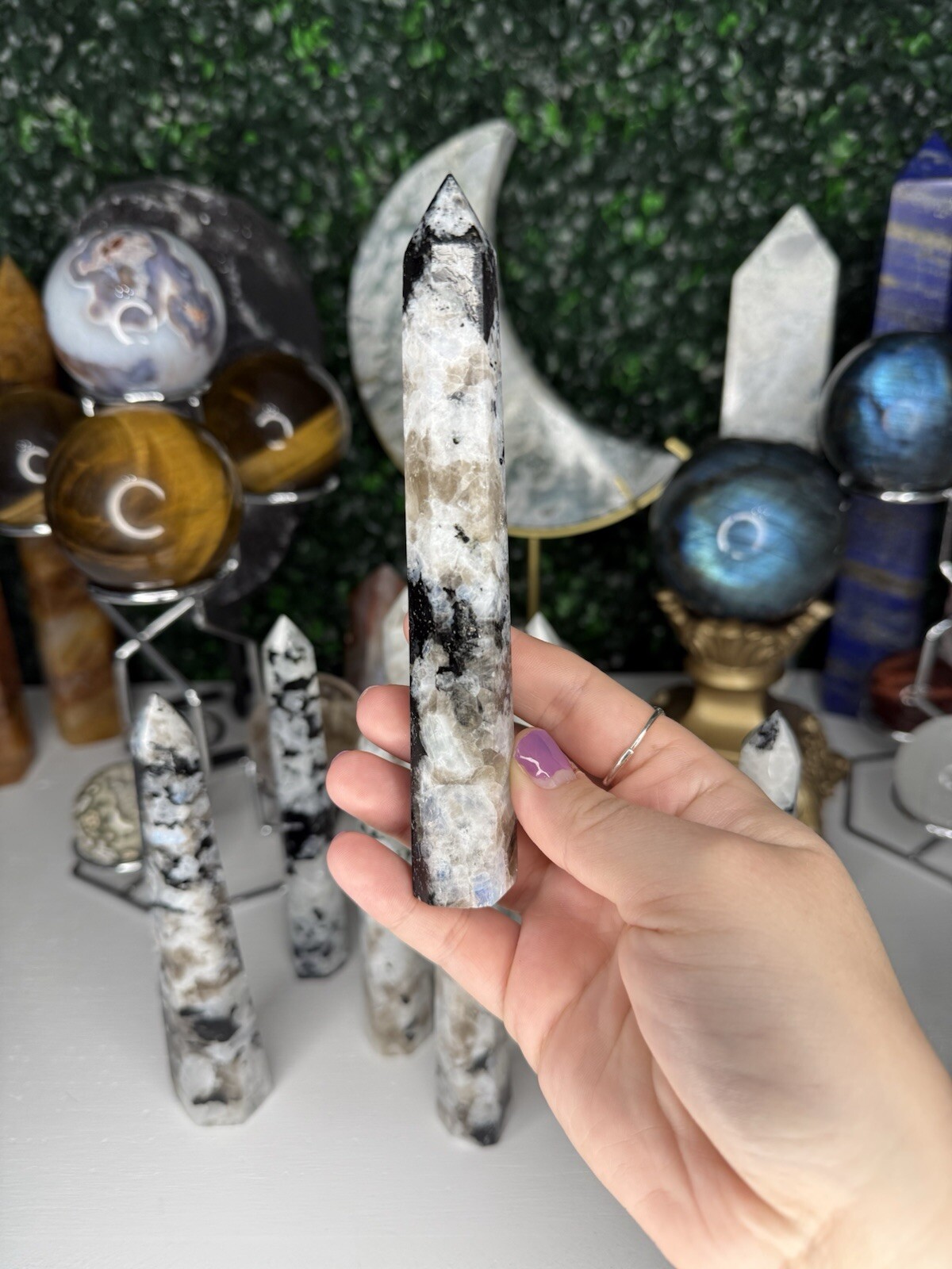 Rainbow Moonstone Towers | Crystal Towers, Flashy, Intuitively Chosen