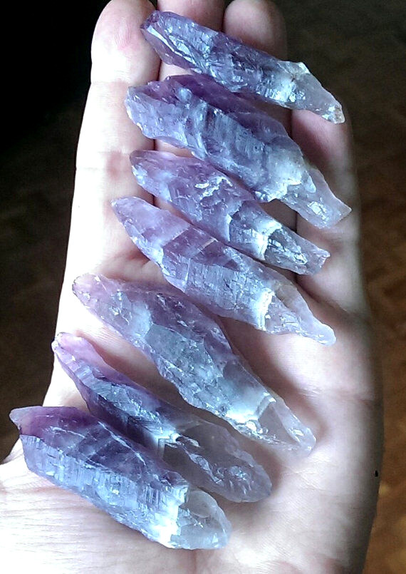 1 AURALITE 23 Crystal Wand! Amethyst Smoky Quartz Ajoite Cacoxenite Super Seven