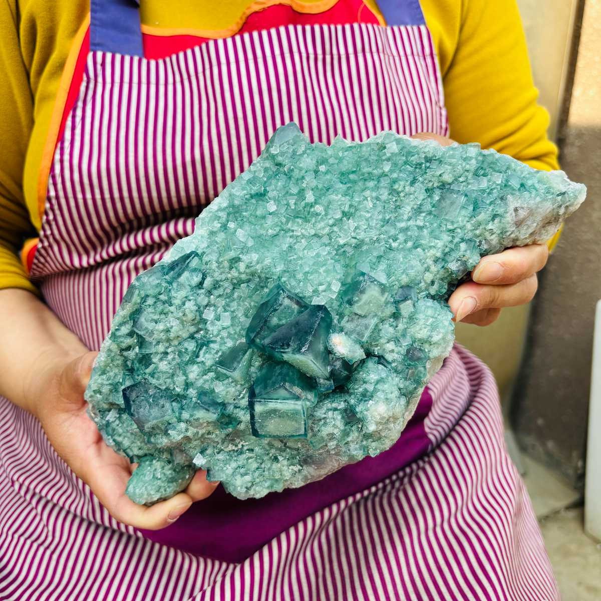 5.94LB Natural Fluorite Cluster Crystal Mineral Specimen Energy Reiki Healing