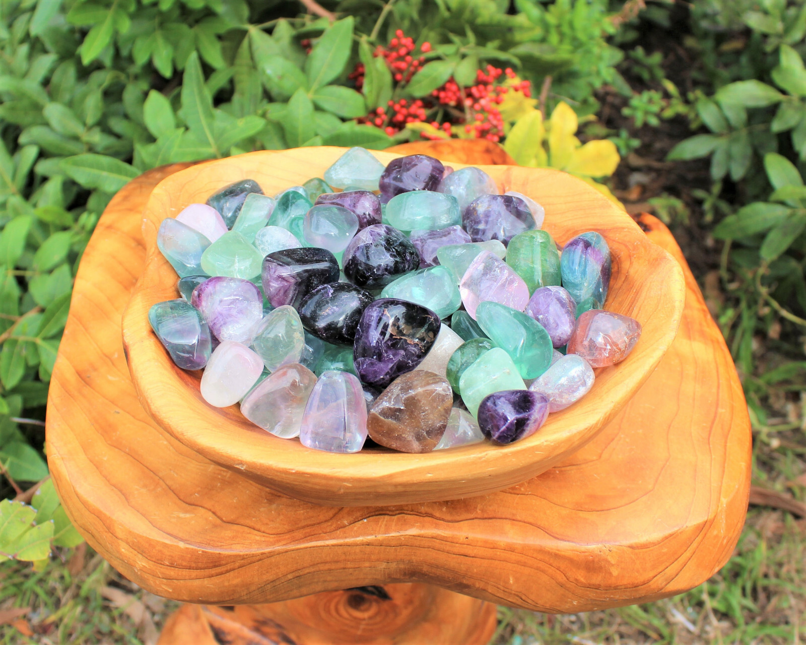 1/4 lb Bulk Lot Medium Fluorite Tumbled Stone Crystal Healing Gemstone 4 oz