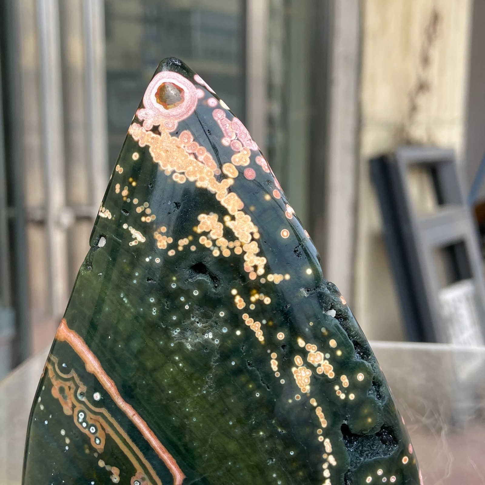 258g 8th Vein Natural Ocean Jasper Freeform & Druzy Crystal Mineral Specimen