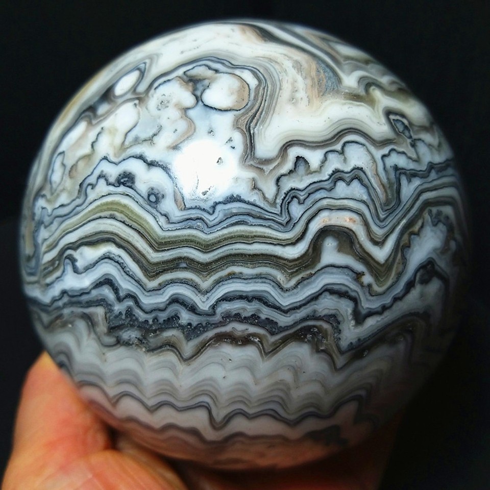 RARE 1487.8G Natural Polished Colorful Banded Stripes Agate Ball Healing AC1098