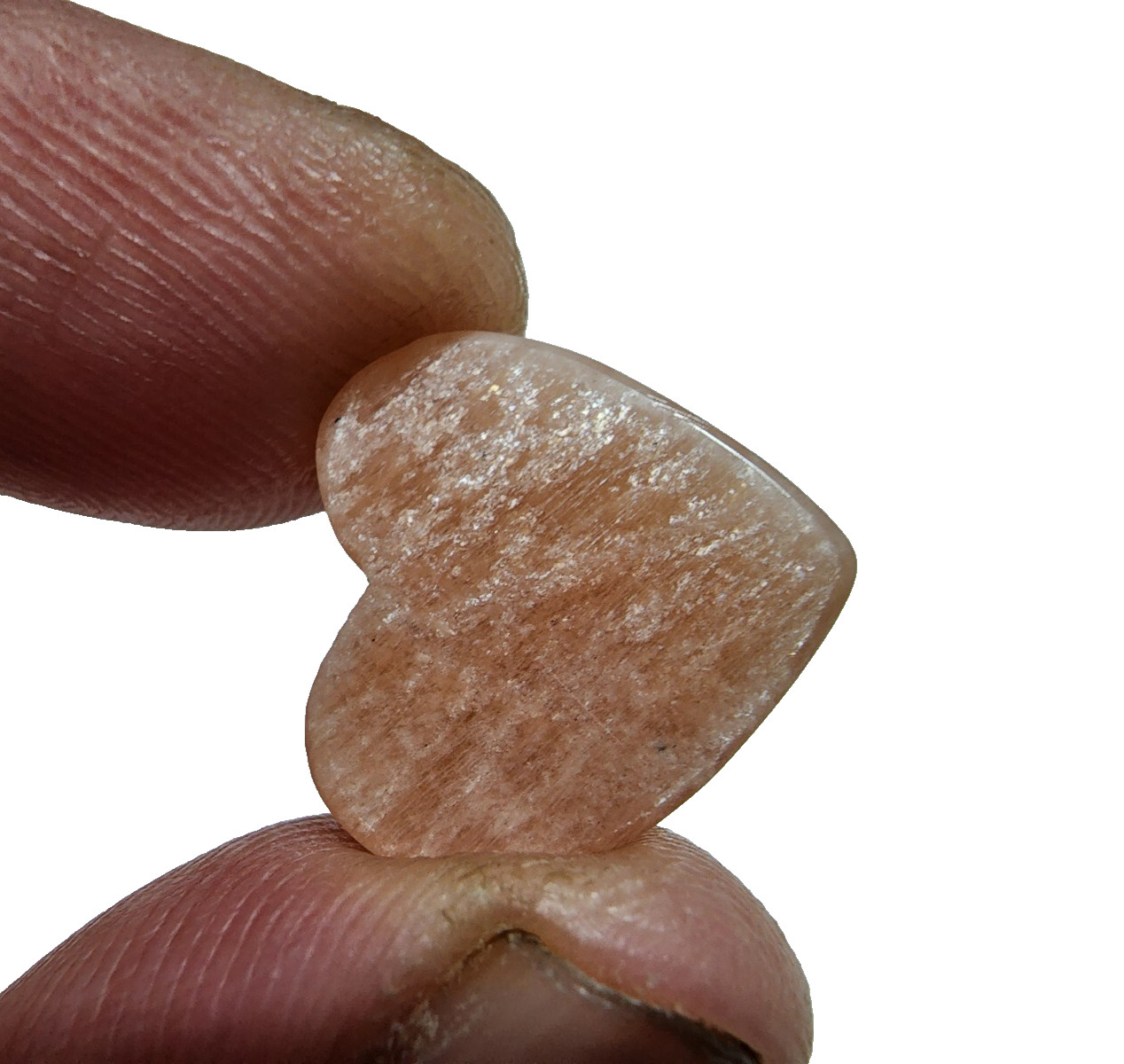 14 Crt Ultimate Rare Peach Amazonite Gemstone Cabochon Heart Shape Jewelry Stone