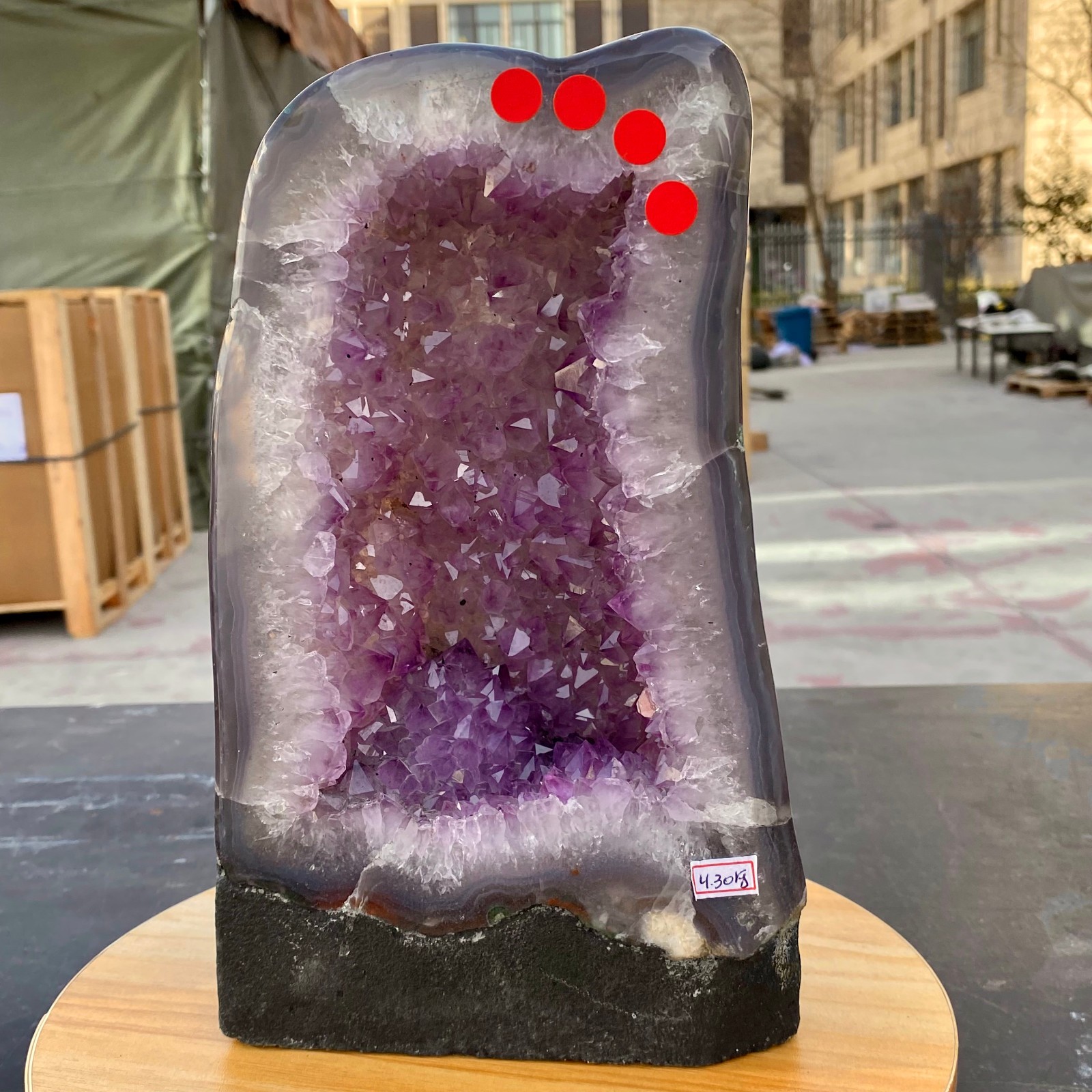 9.43LB Natural agate Amethyst geodequartzclustercrystalCathedralspecimenHealing