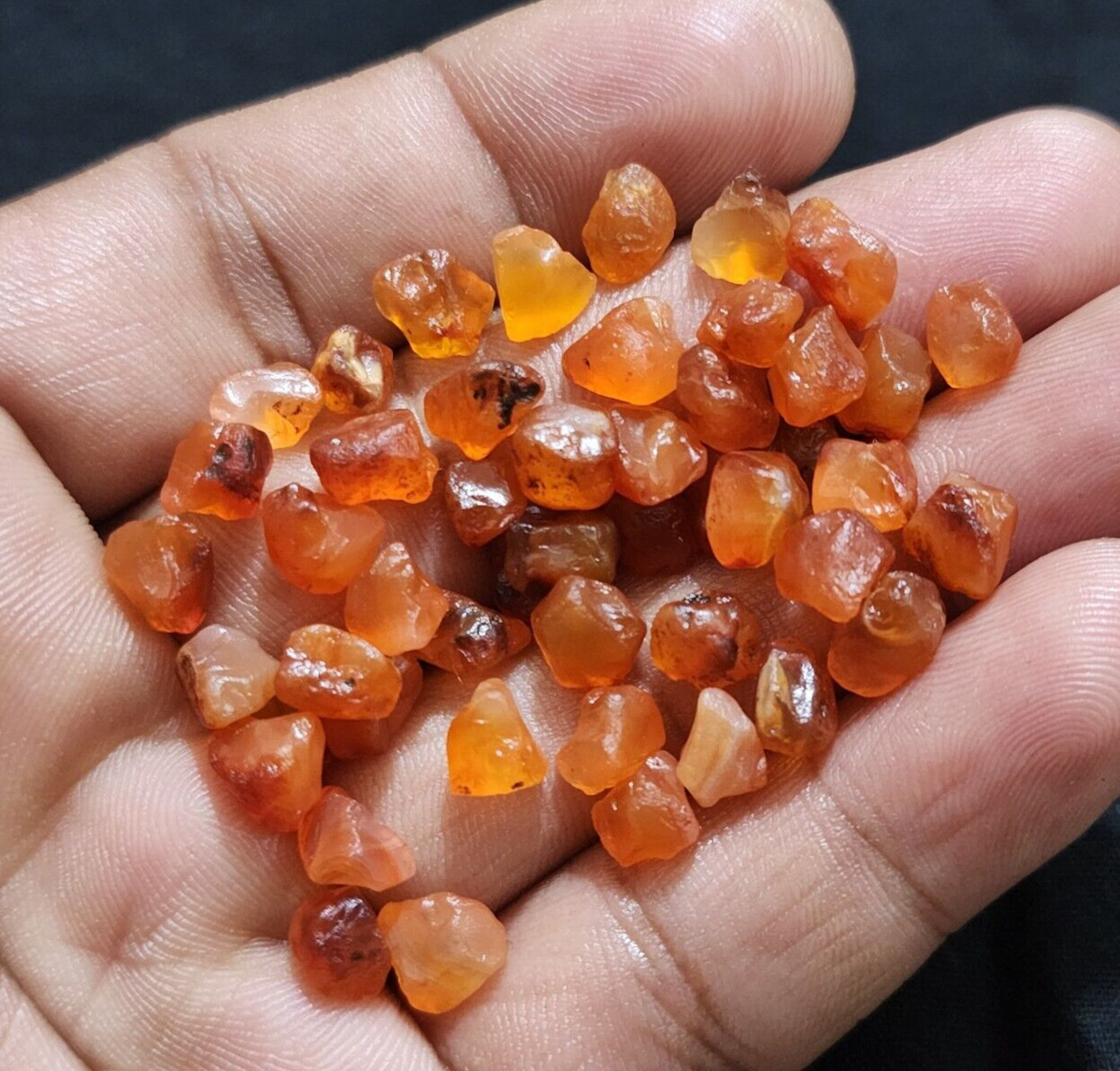 Unique A+ Orange Carnelian Raw 48 Pcs Lot Size 6-7 MM Carnelian Gemstone Jewelry