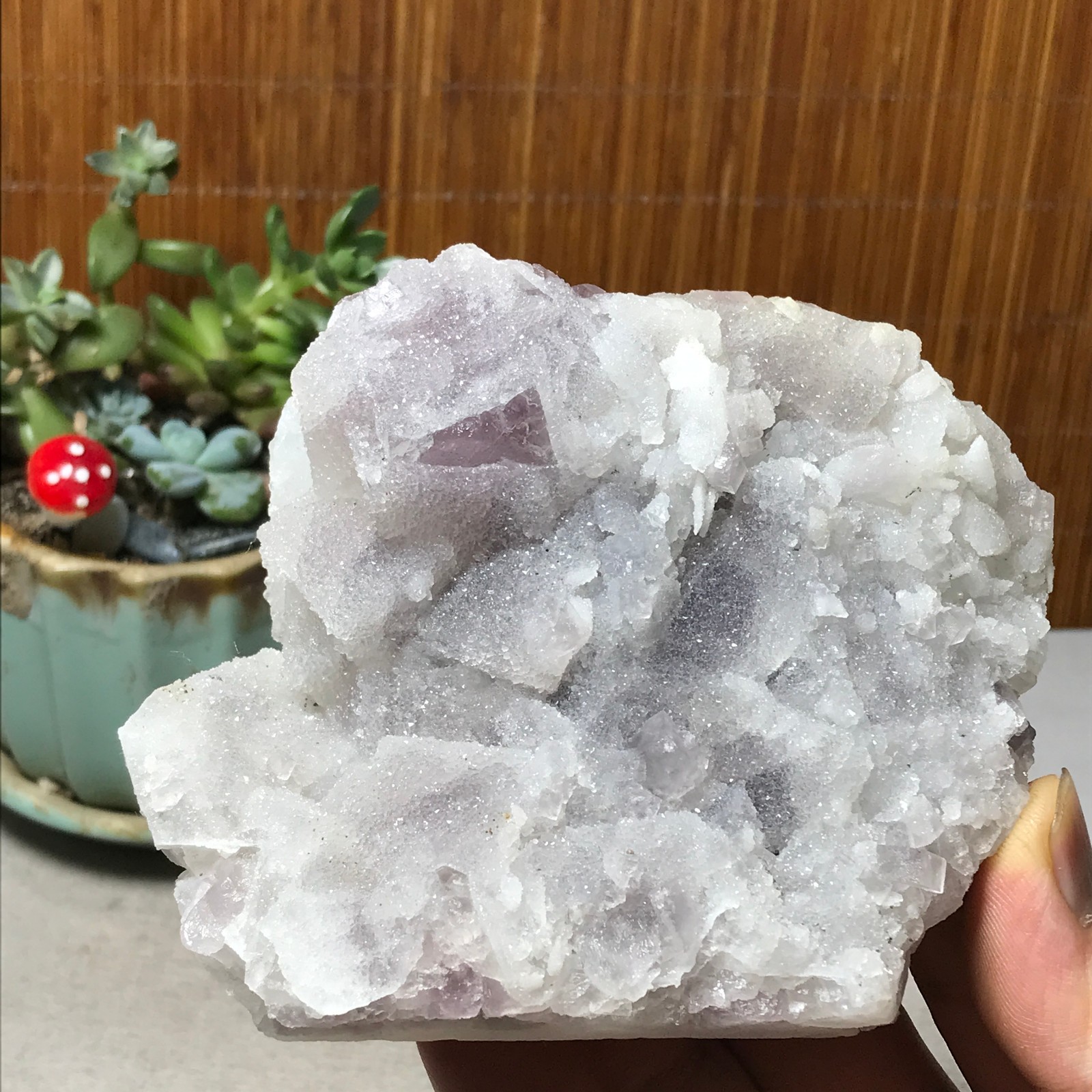 115-85-36mm Natural Light purple calcite fluorite Mineral Specimen 439g A6068