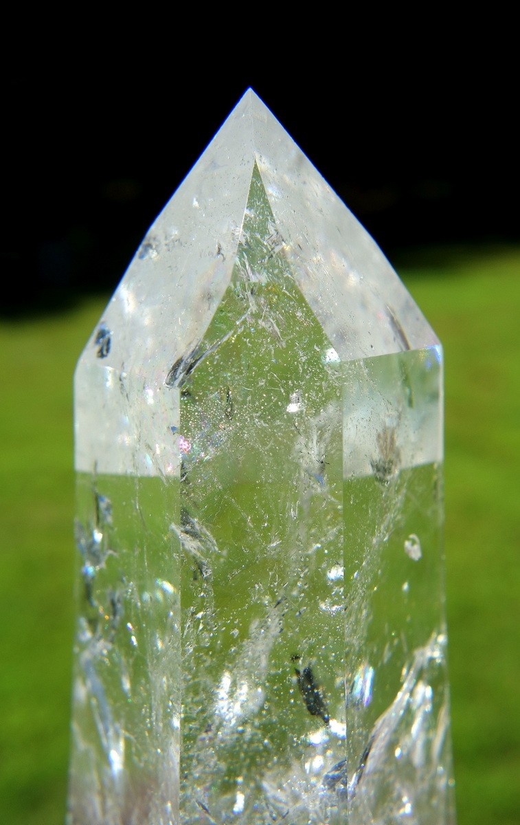 Lemurian Quartz Channeling Crystal with Rainbows Polished