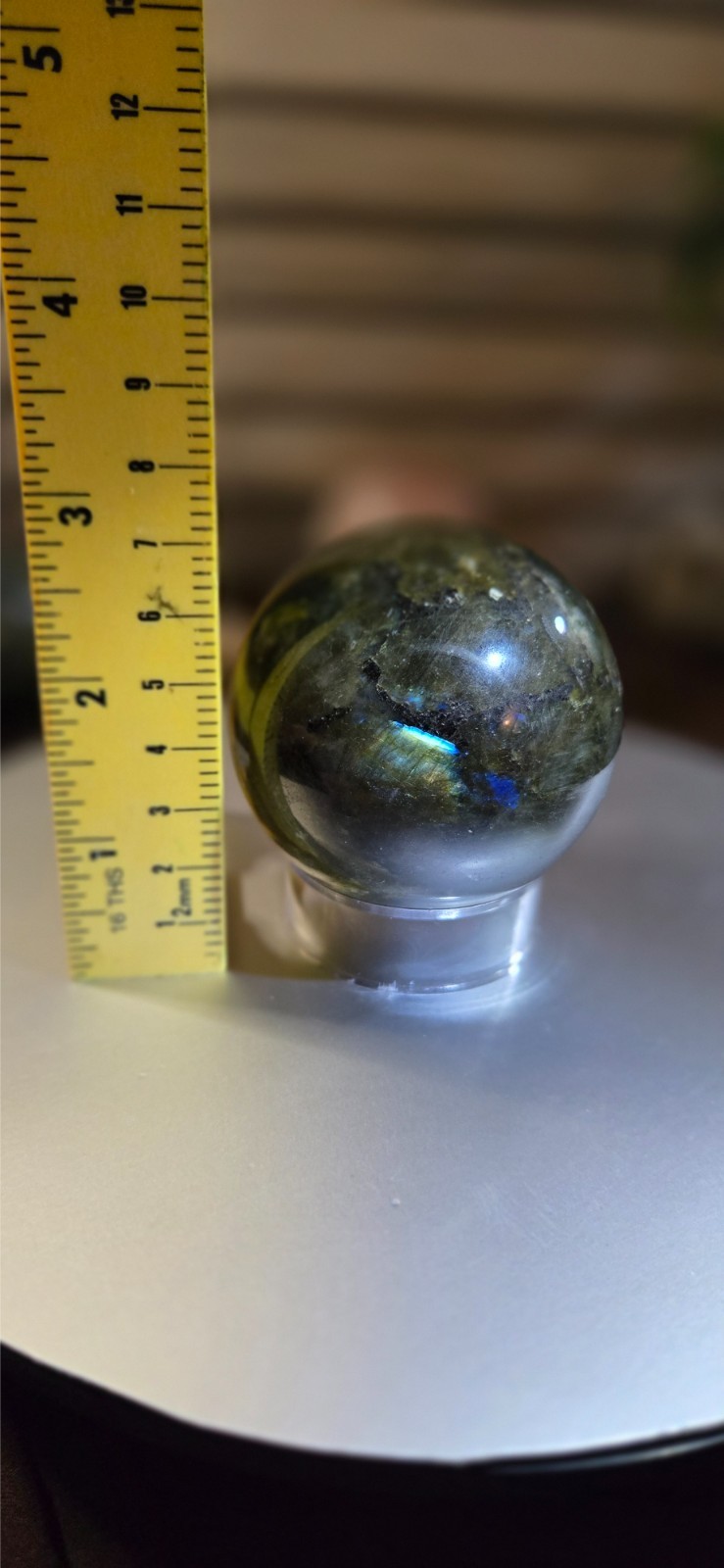 Labradorite 2.5″ sphere with flash 12.7oz