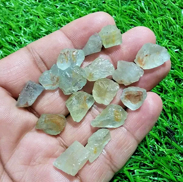 16Pcs Stunning Aquamarine Gemstone Rough Lot 11-18mm Aquamarine Raw Stone Bulk