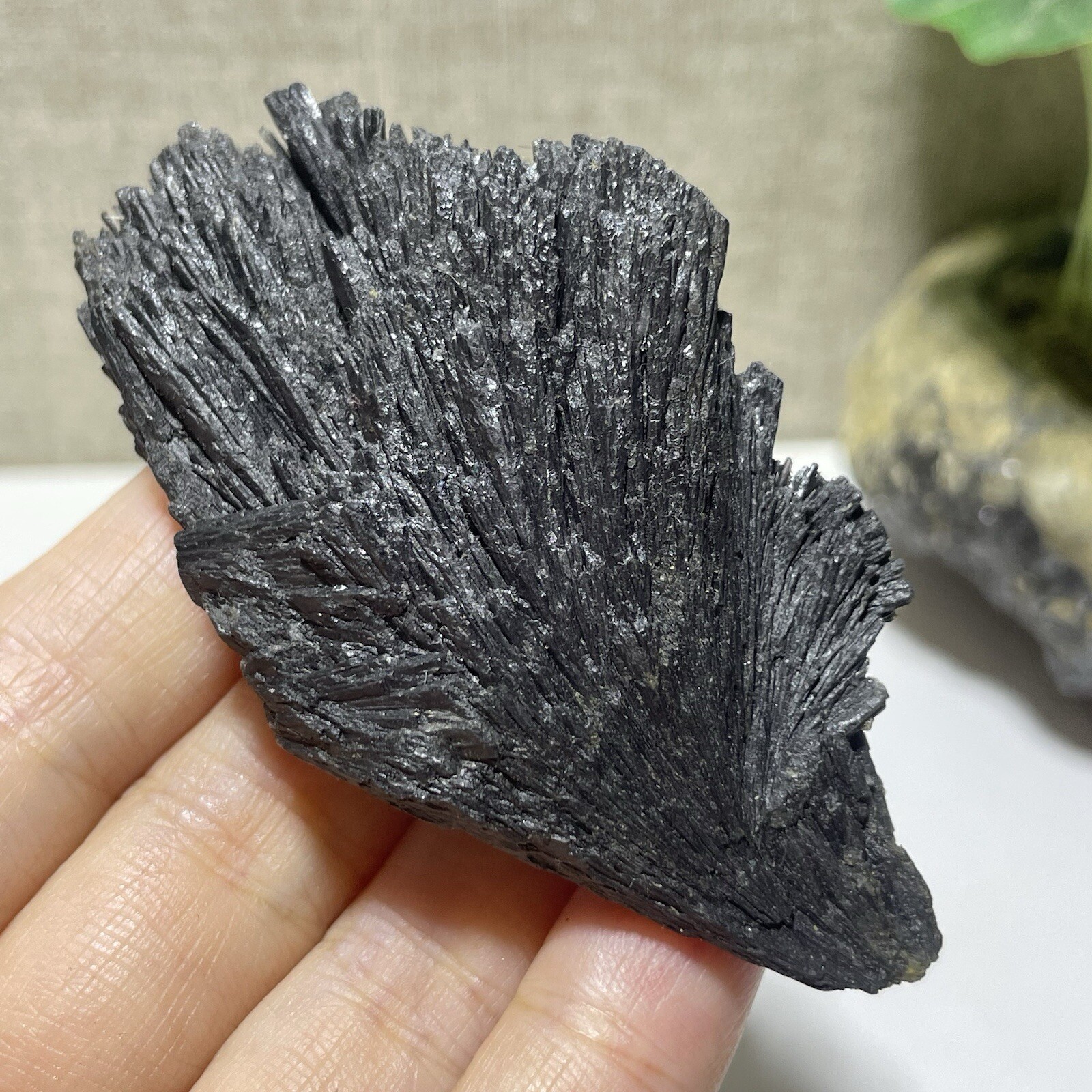 Natural Irregular natural black crystal cluster mineral specimen（dian qishi）63g