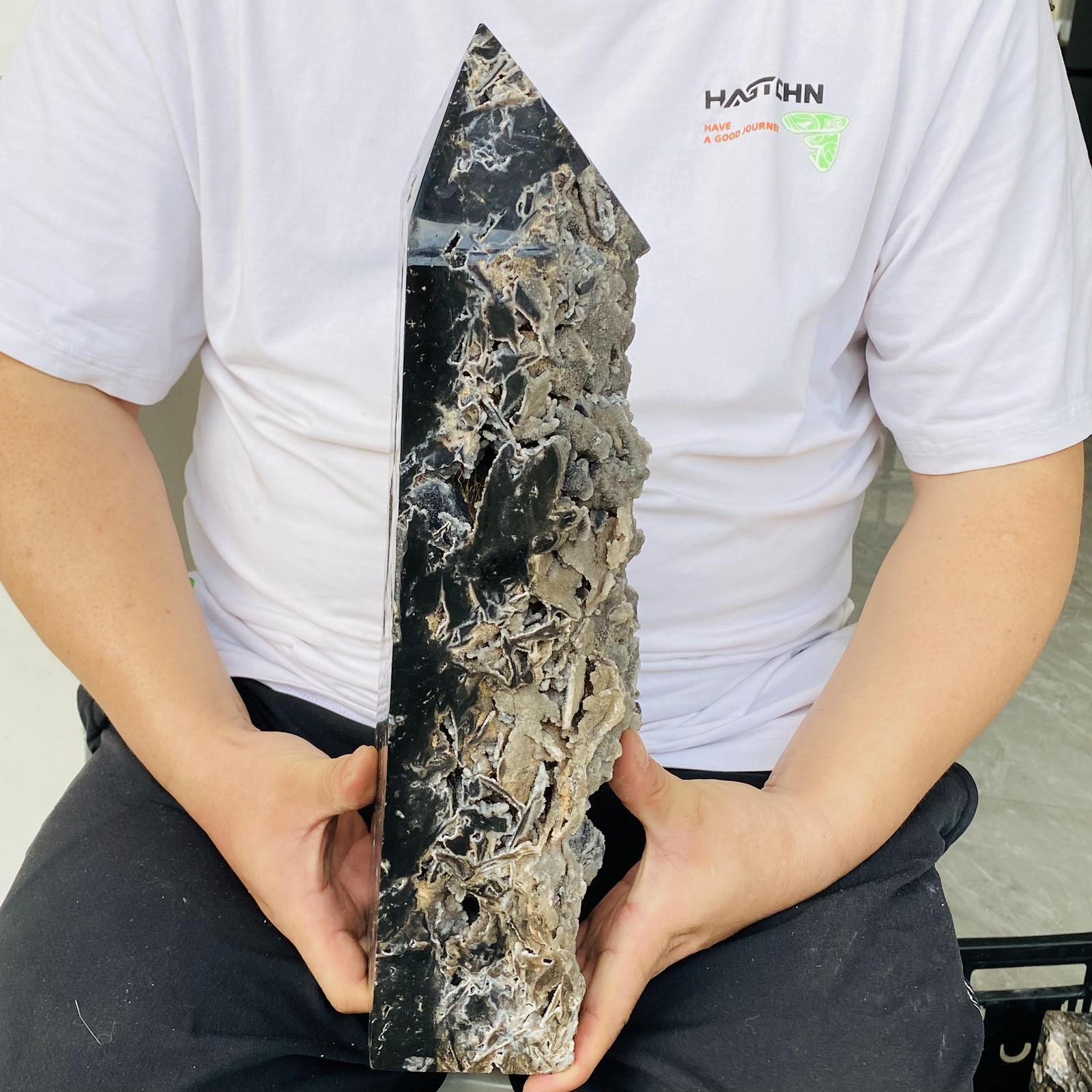 Natural Sphalerite ore Quartz Obelisk Quartz Crystal Reiki Healing 6300g