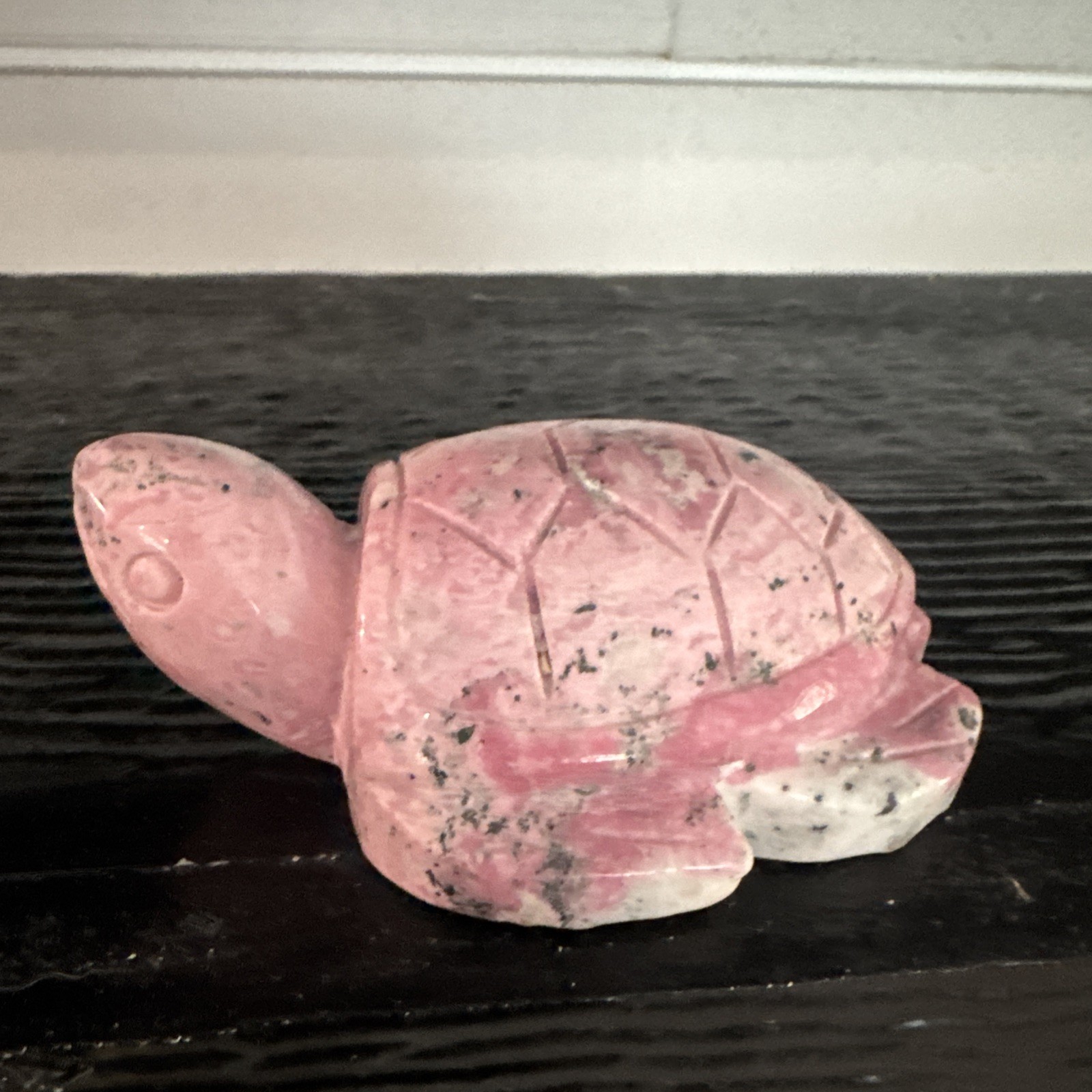 Rhodonite Crystal Turtle Carving 267 Grams 4”