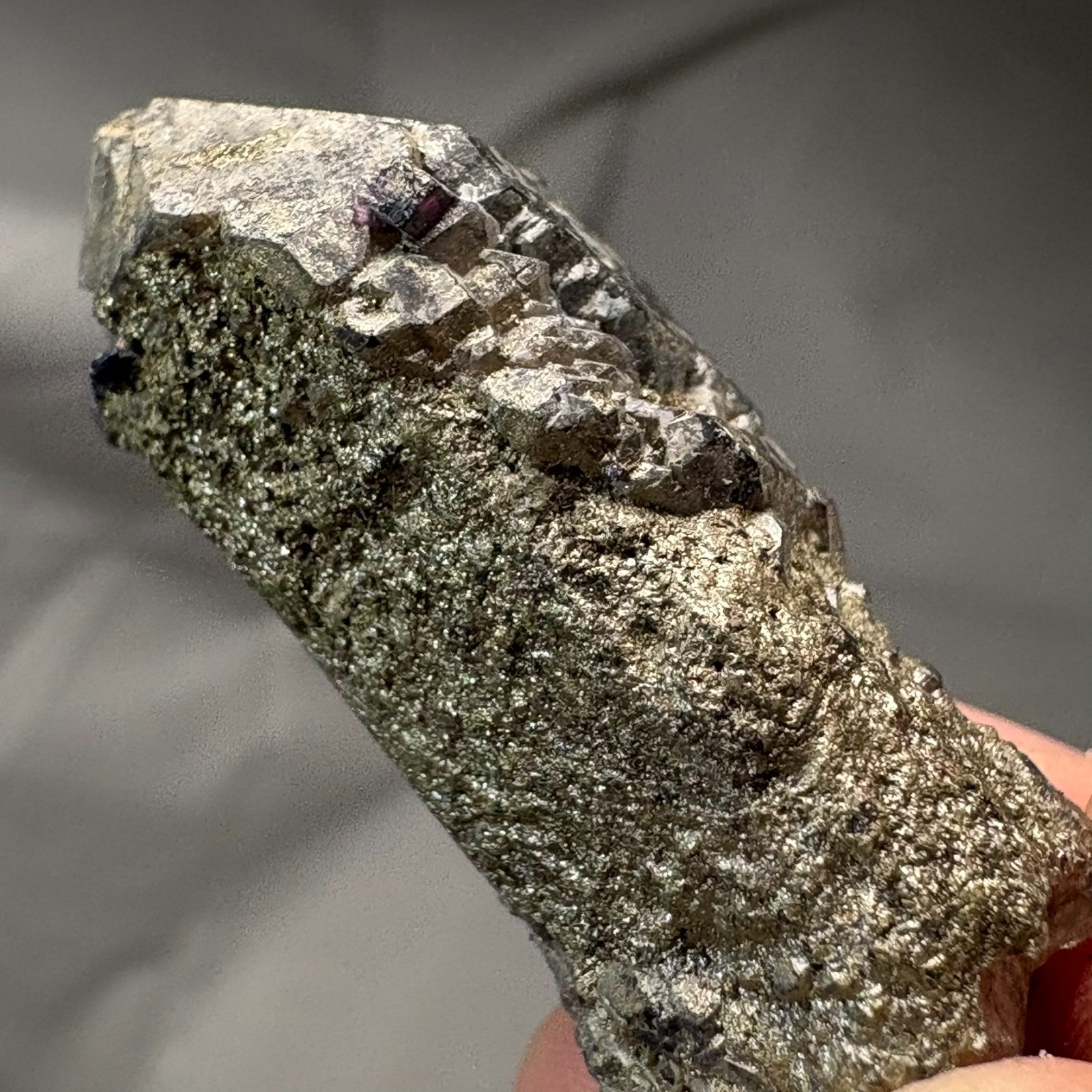Natural Etched Flashy Point Rare Specimen Raw Mineral Healing with Acrylic Stand