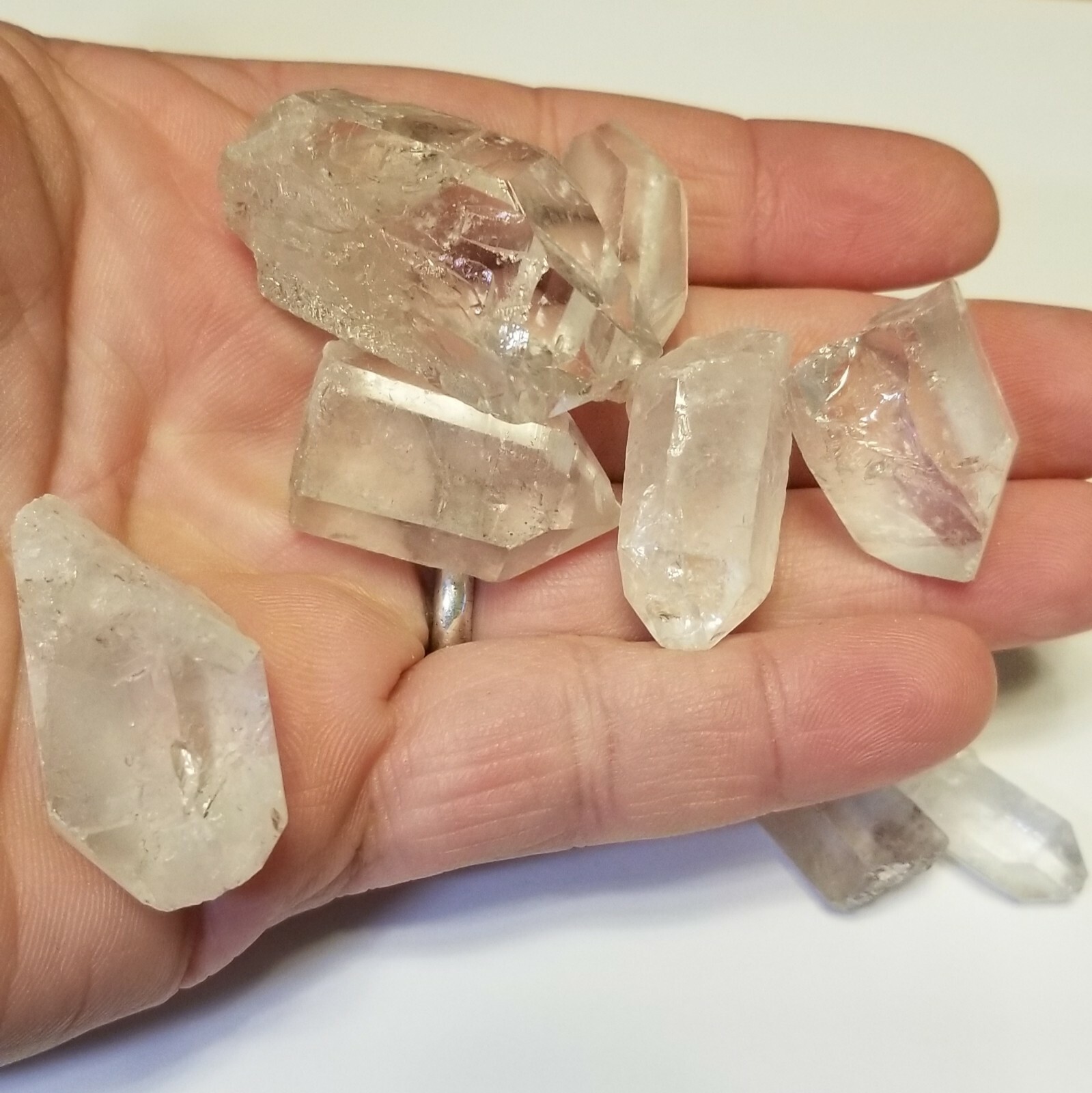 1/2 lb Natural Clear Quartz Crystal Mixed Size Points Jewelry Brazil Mineral