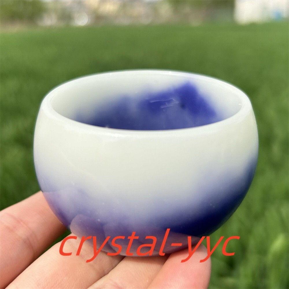 2.6″ Purple Luminous Stone Cup Red Agate Crystal Bowl Mineral Specimen 1pc