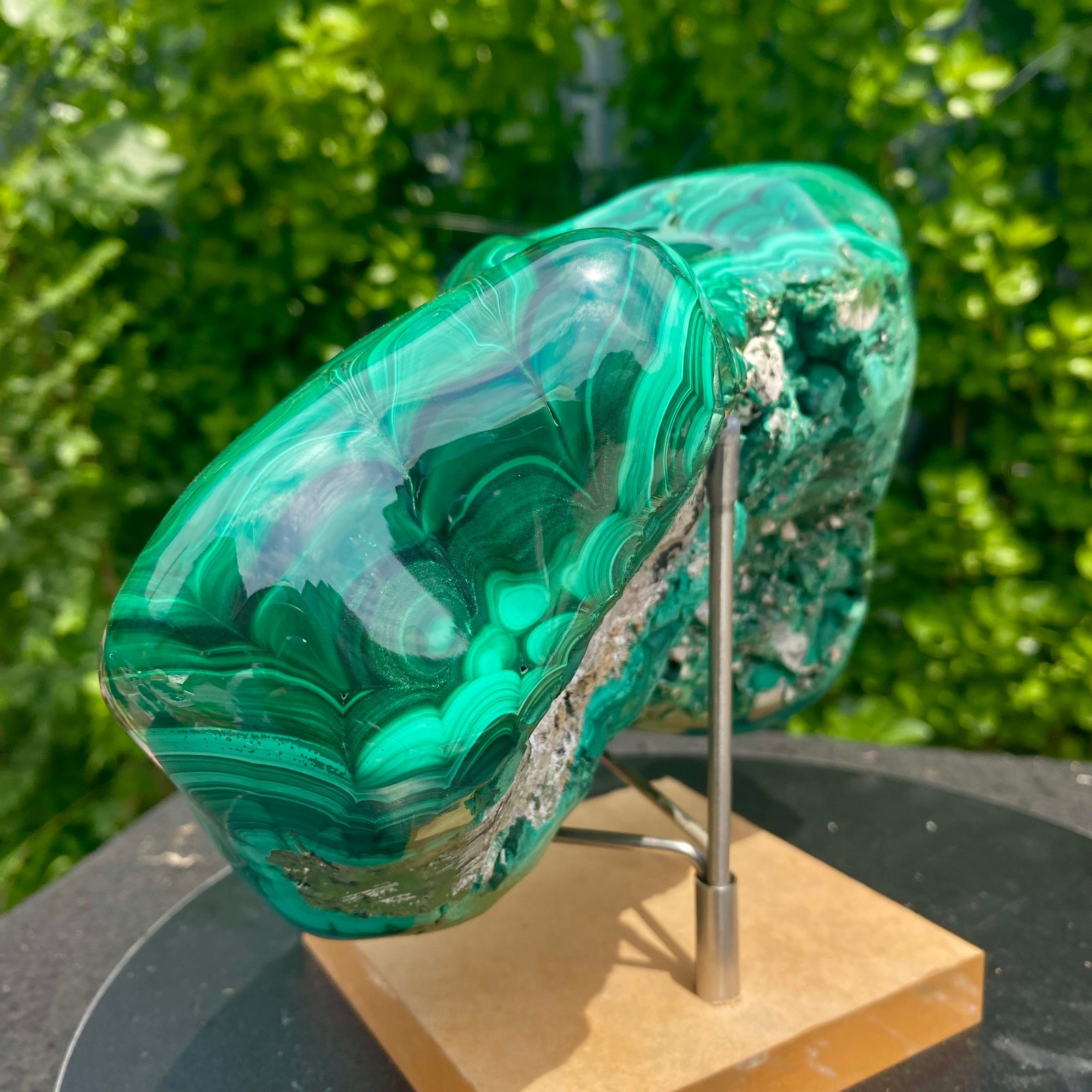 8.26LB Natural glossy Malachite transparent cluster rough mineral sample