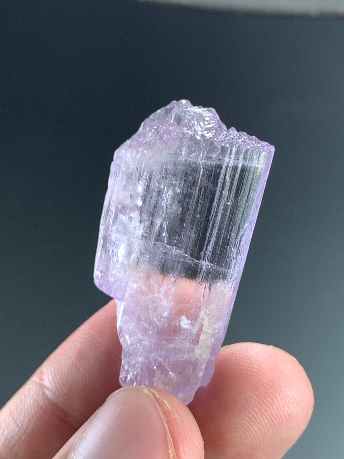Natural Etched Pink Kunzite Crystal from Afghanistan (52 carat)