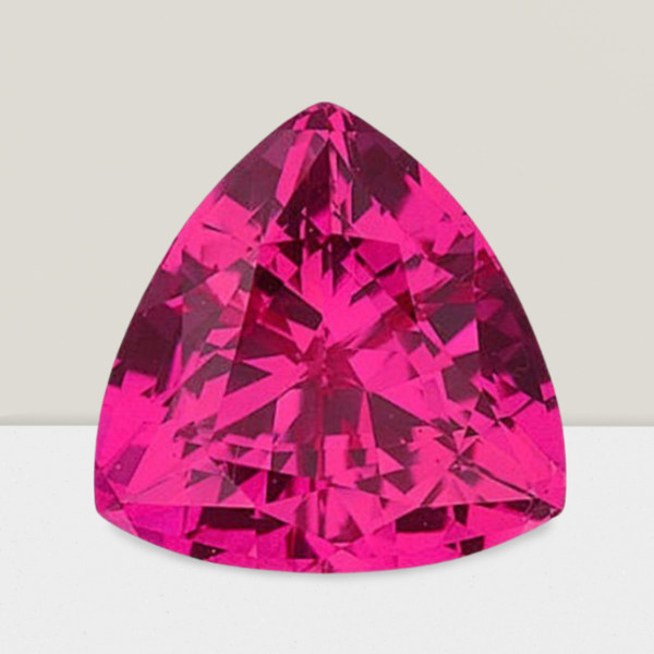 Rubellite Trillion Cut Gemstone 2.5 Cts – 10 mm Flawless Loose Gem
