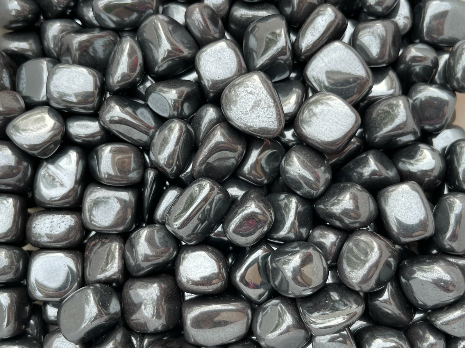 Grade A++ Hematite Tumbled Stones, 0.75″-1.25″ Tumbled Hematite, Wholesale Bulk