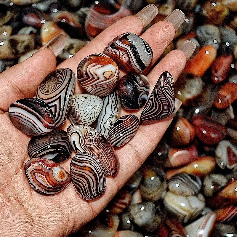 500G Madagascar Banded Agate Tumbled Beautiful Patterns Randomly Send