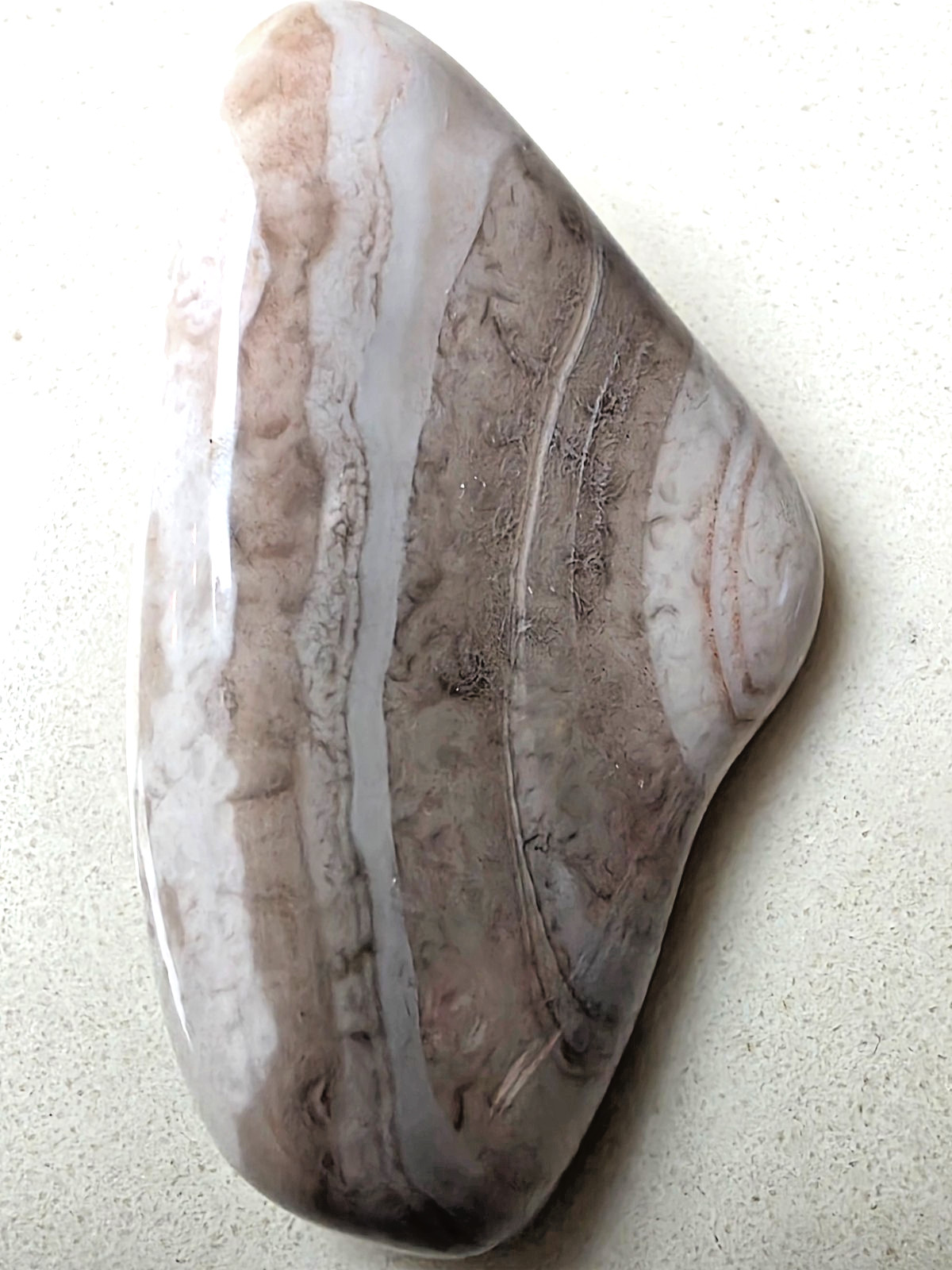 POLISHED BEAUTIFUL BOTSWANA AGATE, NATURAL Grey AGATE banding and earth Tones