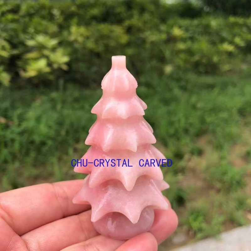 ‌Natural Crystal Christmas Tree Handmade Quartz Carving Holiday Gift for Family‌
