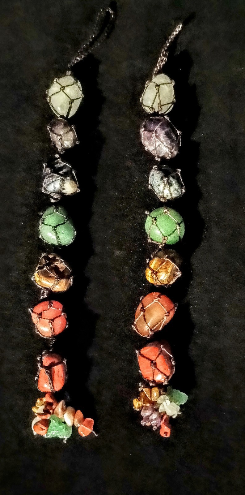 7 Chakra Natural Crystal Decorative Hanging Reiki Healing Tumbled Stone